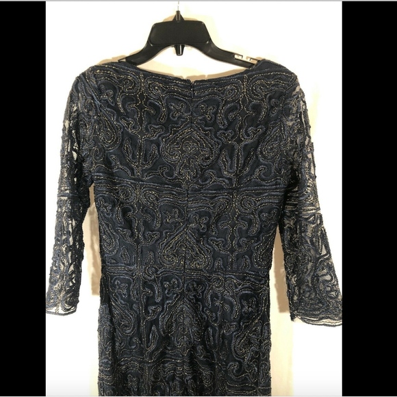 NEW JS Collections Metallic Soutache Evening Gown - Picture 7 of 8